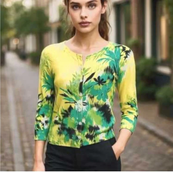 Joseph A Floral Knit Cardi - Picture 6 of 7